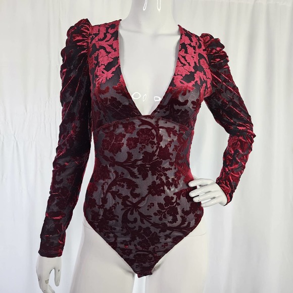 Free People Tops - Free People Magic Hour Bodysuit Midnight Combo Women Size S NWT Plunging V-Neck